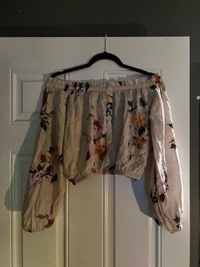 By Together Cream Floral Blouse with Pink and Mauve Accents